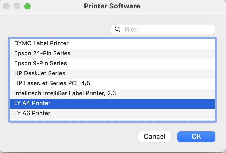 Print settings panel