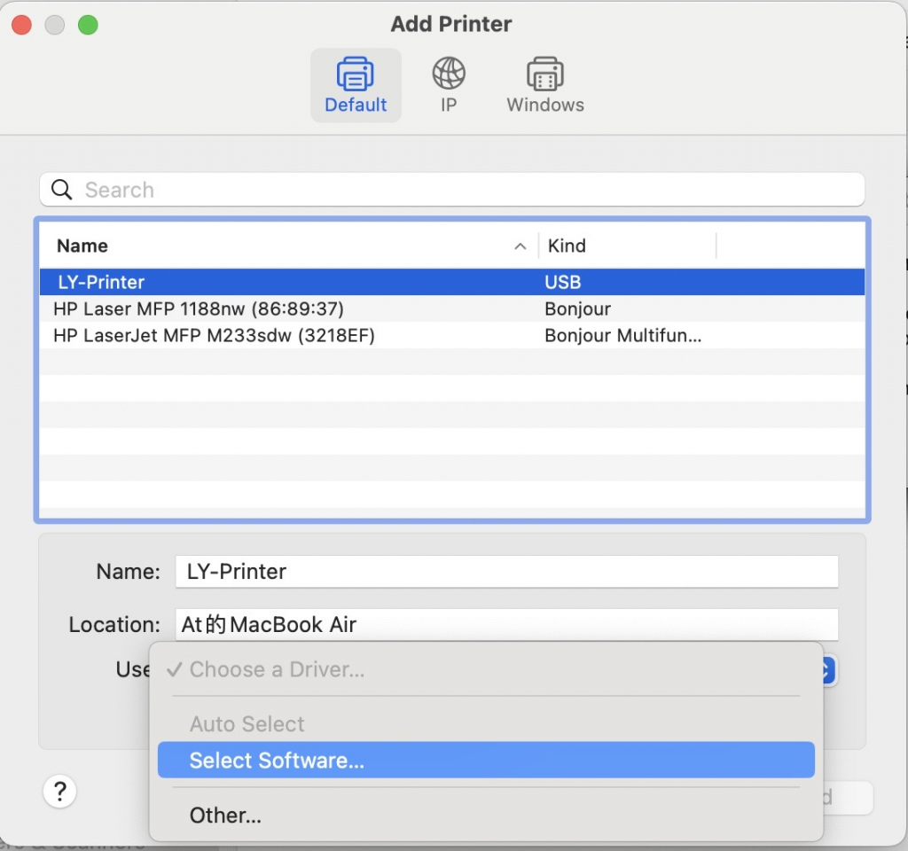File menu print option