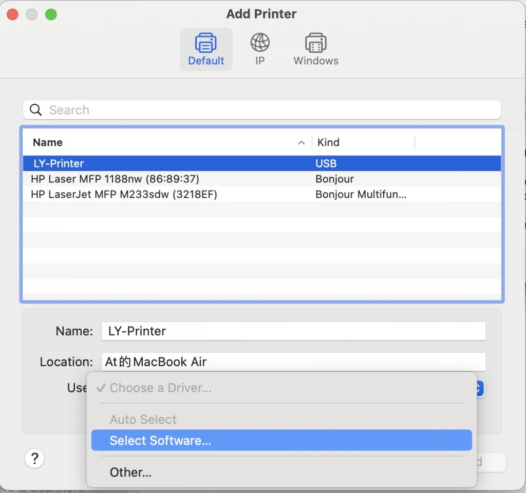 File menu print option
