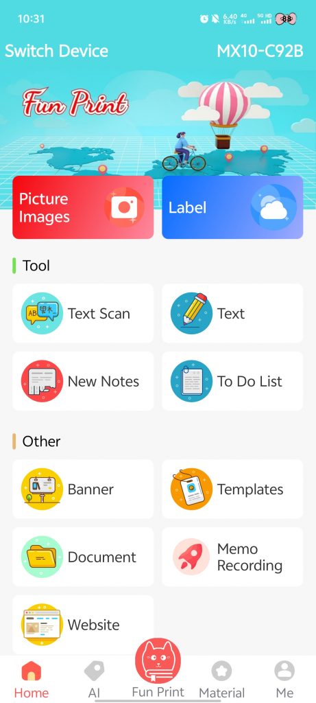 Opening the Photo Images feature